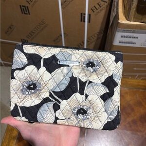 Vera Bradley Quilted Pouch with Black and Cream
